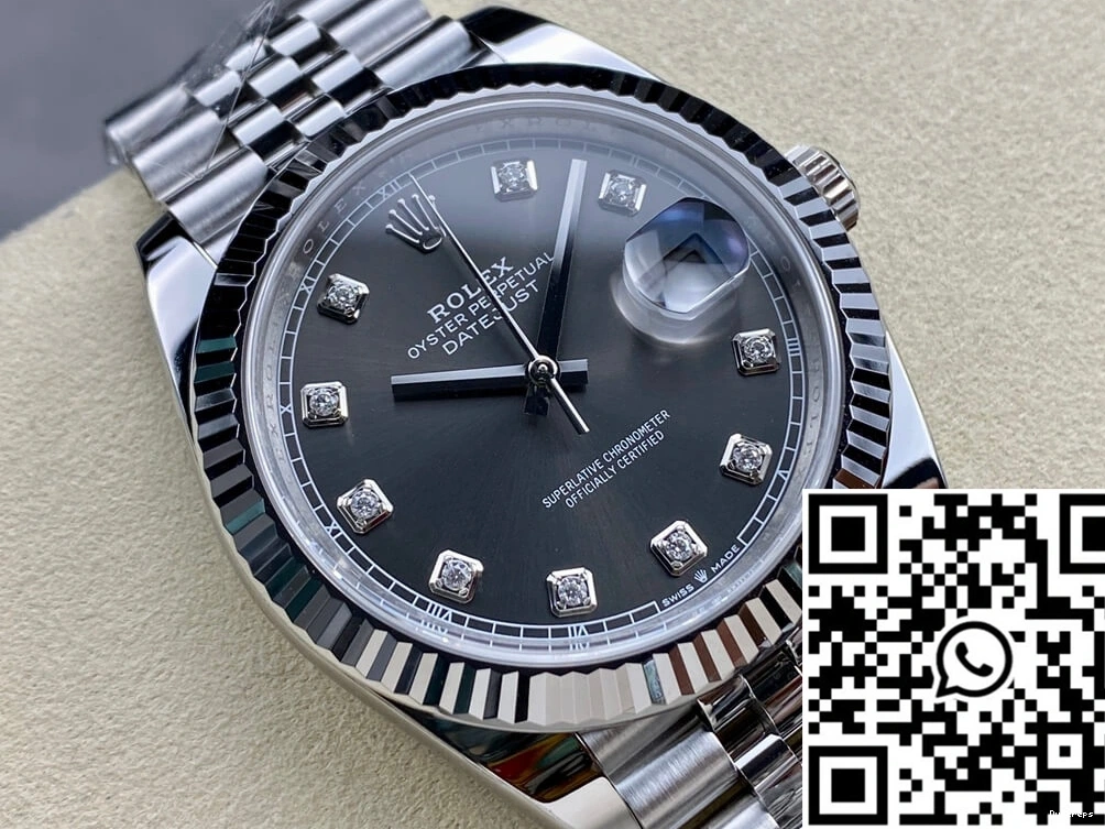 Dial Clean Rolex Diamond Datejust Factory Gray M126334-0006 0118